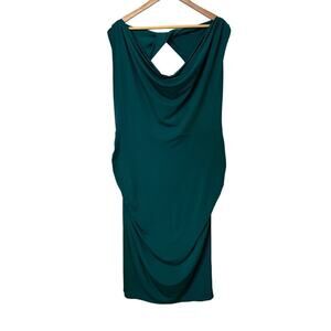 NWT Lane Bryant Green Ruched Sheath Dress Built In Shapewear Womens Plus size 22